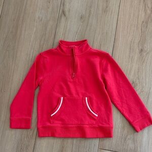 Janie and Jack Boys Red Quarter Zip Pullover Sweatshirt Mock Neck Size 6